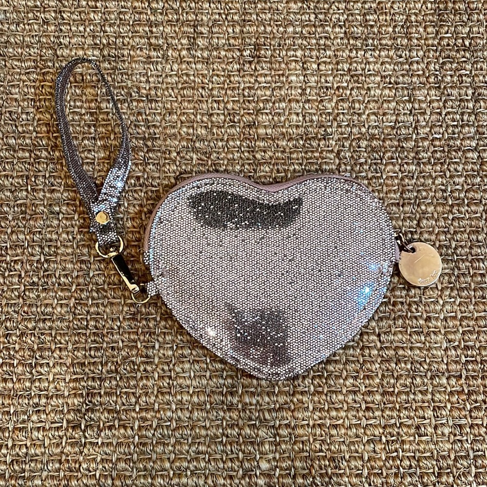Sparkly Pink Heart Shaped Wristlet by Deux Lux